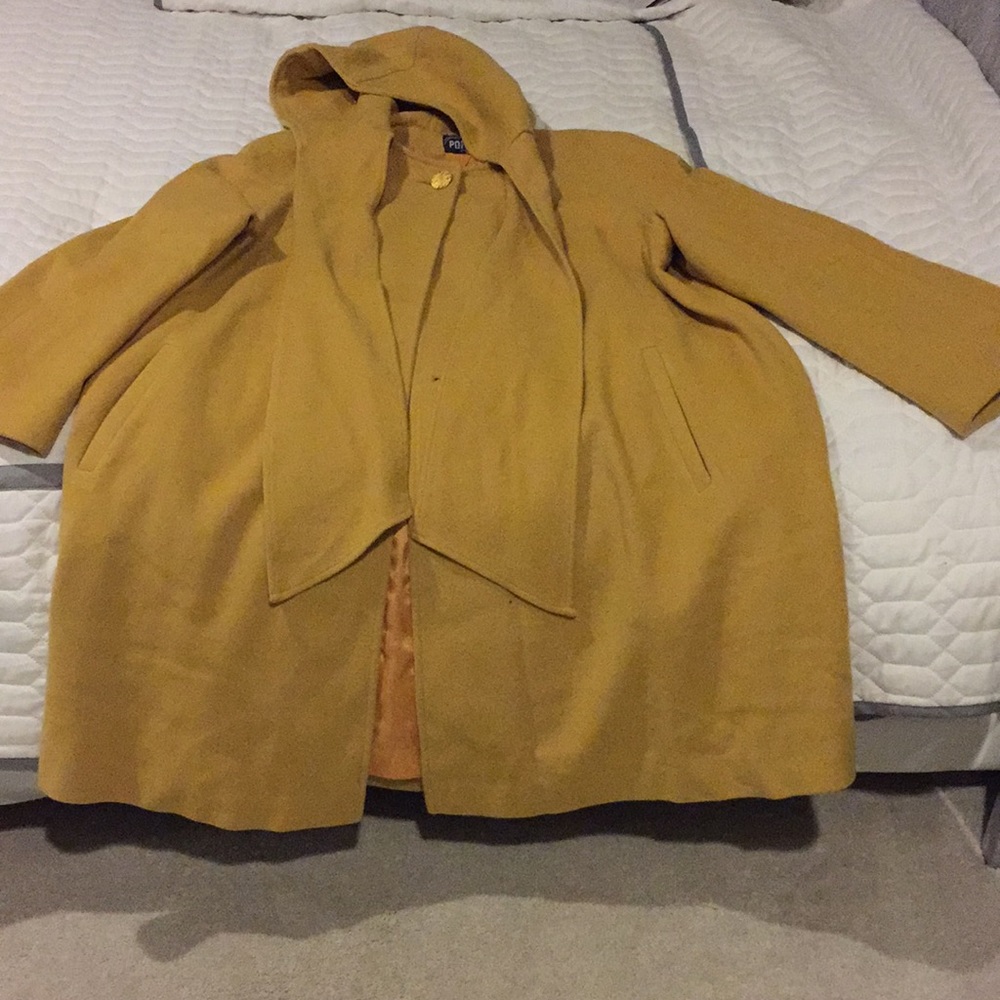 Vintage 100% pure wool mustard color coat